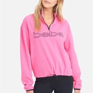 bebe Pink Quarter-Zip Pullover Top